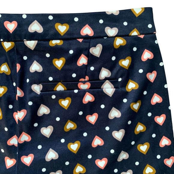 J. Crew Navy Blue Multicolor Heart Polka Dot Shorts Size 0 - Picture 6 of 6